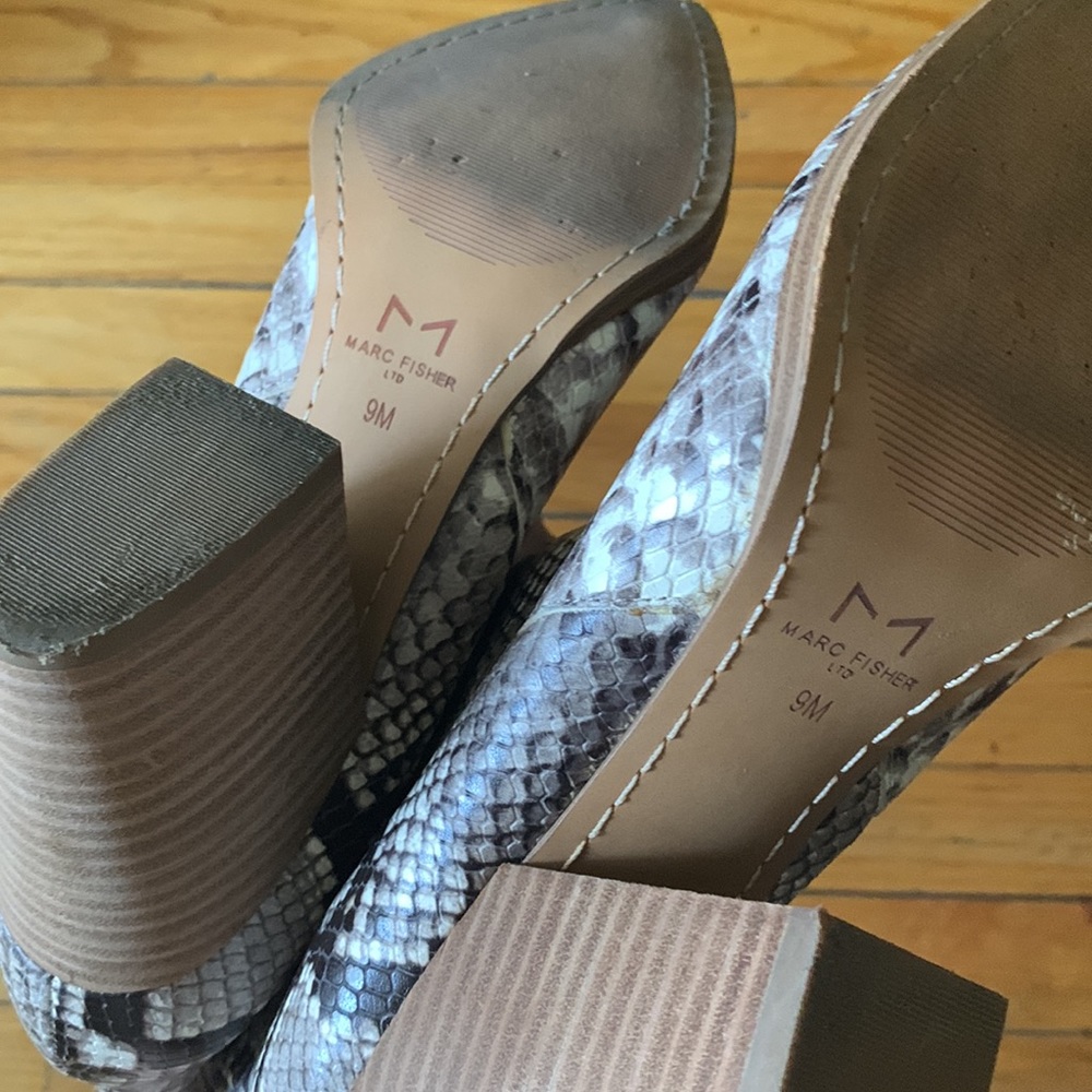 Marc Fisher Python Print Heeled Booties / Ankle B… - image 5